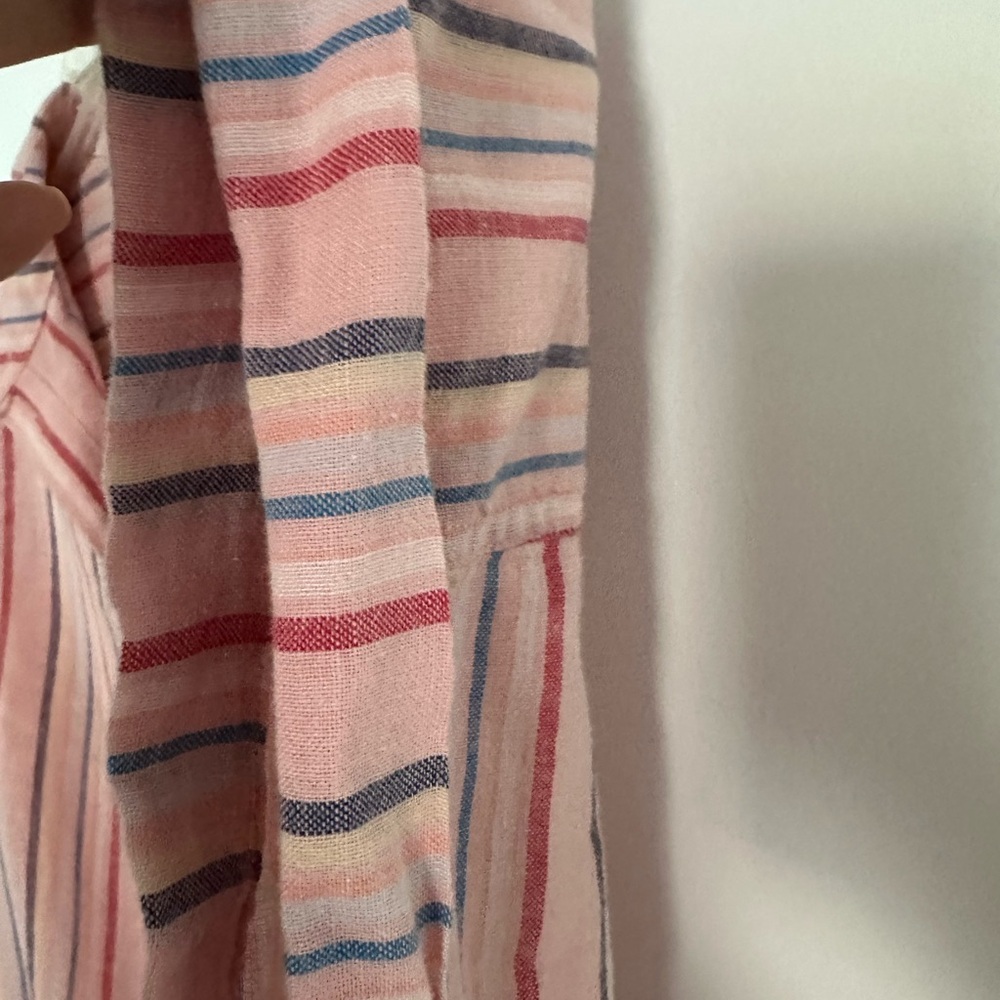 Striped Button-Up Tie-Front Top - Picture 4 of 6